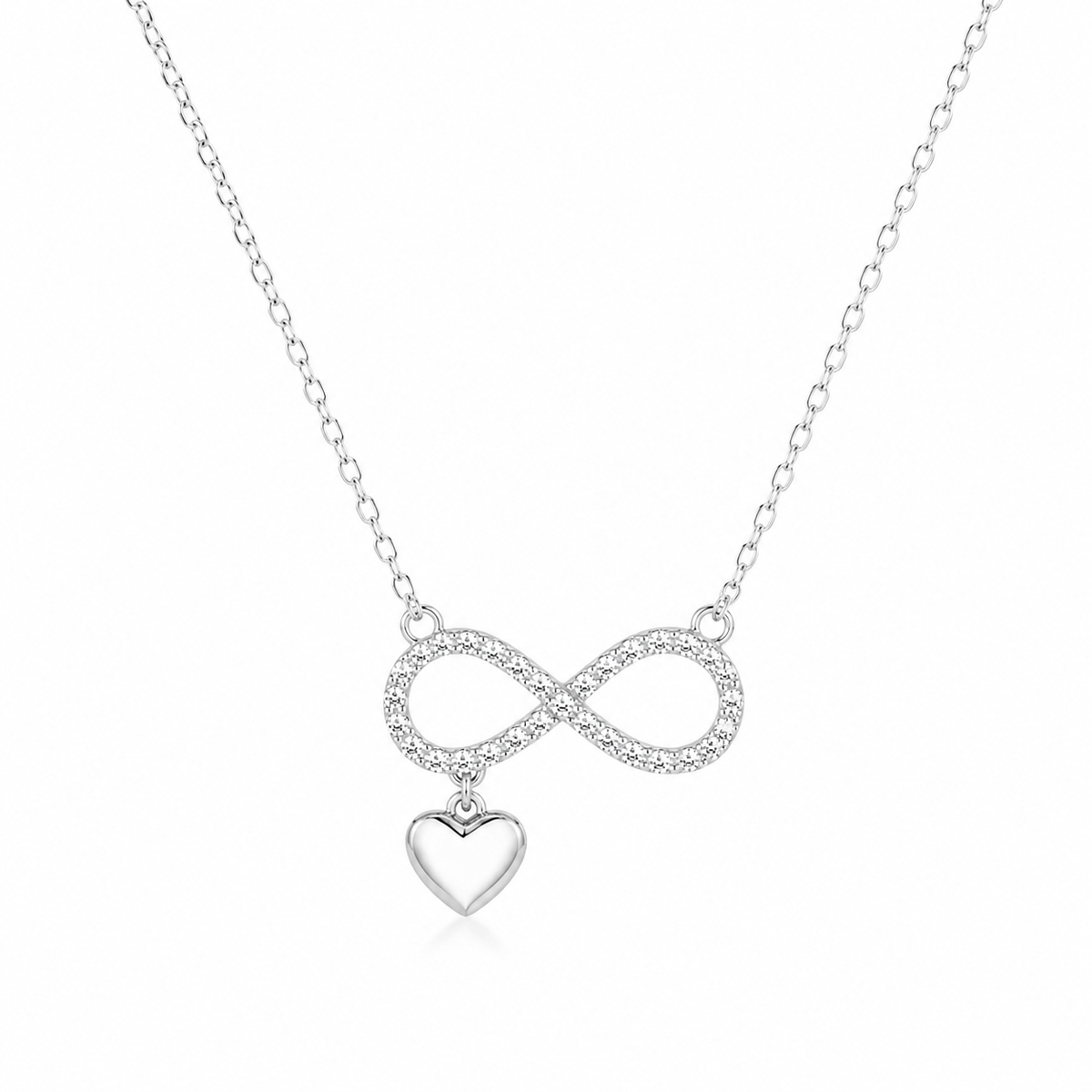 Infinity shaped with little heart Women`s Pendant