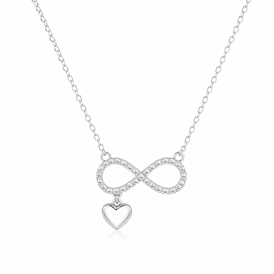 Infinity shaped with little heart Women`s Pendant