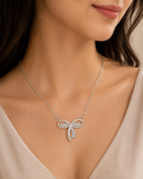 Silver Bow Shaped women`s Pendant