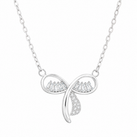 Silver Bow Shaped women`s Pendant