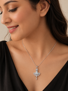 Silver Ball doll patterned women`s Pendant