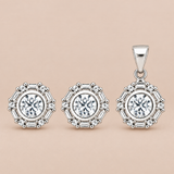 Lucent Core Pendant with earrings in silver