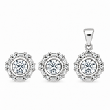 Lucent Core Pendant with earrings in silver