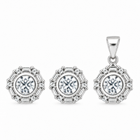 Lucent Core Pendant with earrings in silver