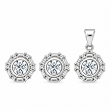 Lucent Core Pendant with earrings in silver