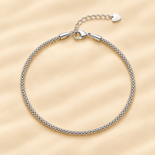 Classic silver charmed anklet in silver