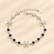 Blue Heart link Charm Anklet