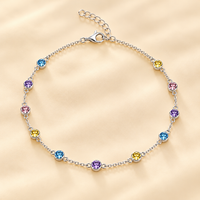 Silver Prism Glow Anklet