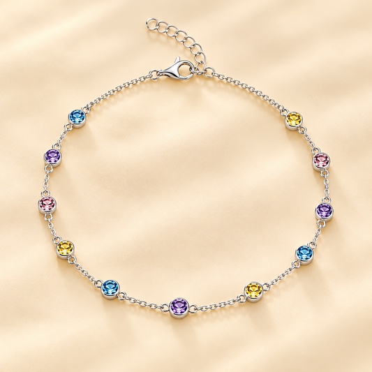 Silver Prism Glow Anklet