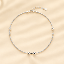 Beaded women`s Anklet in Silver