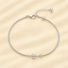 Silver Minimalist Bead Women`s Anklet