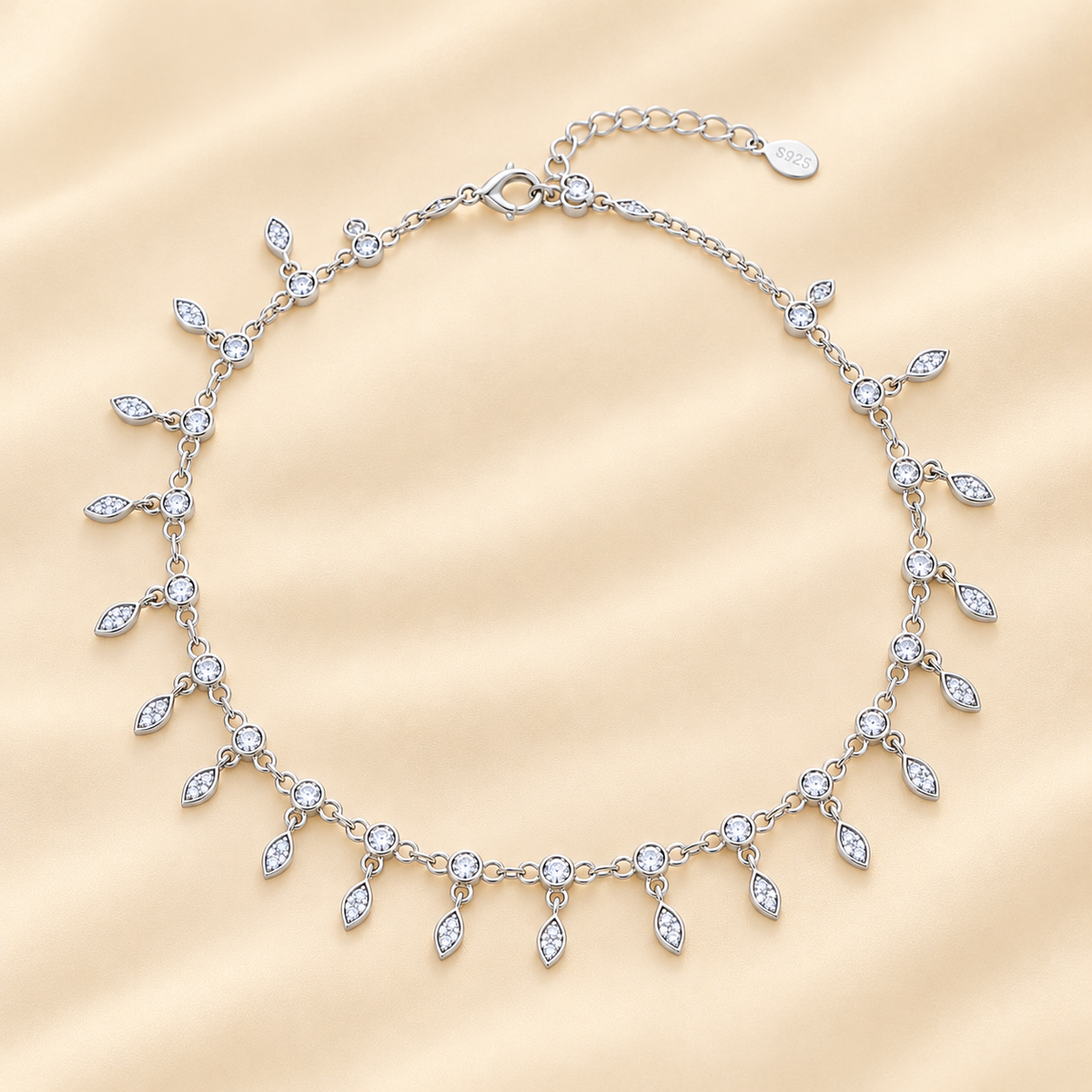 Silver charmed Women`s Anklet