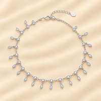 Silver charmed Women`s Anklet