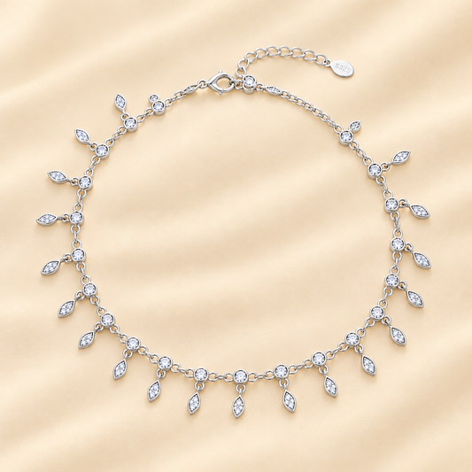 Silver charmed Women`s Anklet
