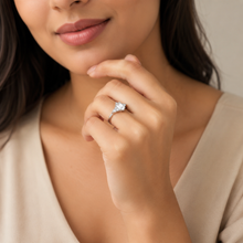 Silver Elongated Diamond Ring