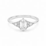 Silver Elongated Diamond Ring