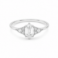 Silver Elongated Diamond Ring