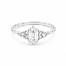 Silver Elongated Diamond Ring