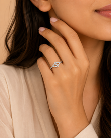 Silver Radiance halo Women`s Ring