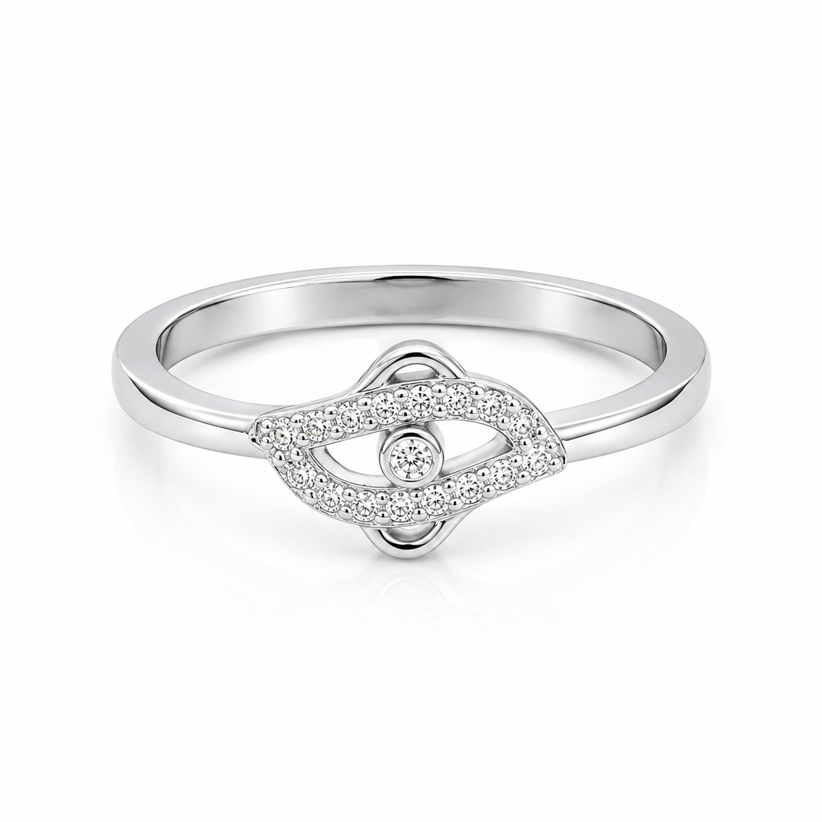 Silver Radiance halo Women`s Ring