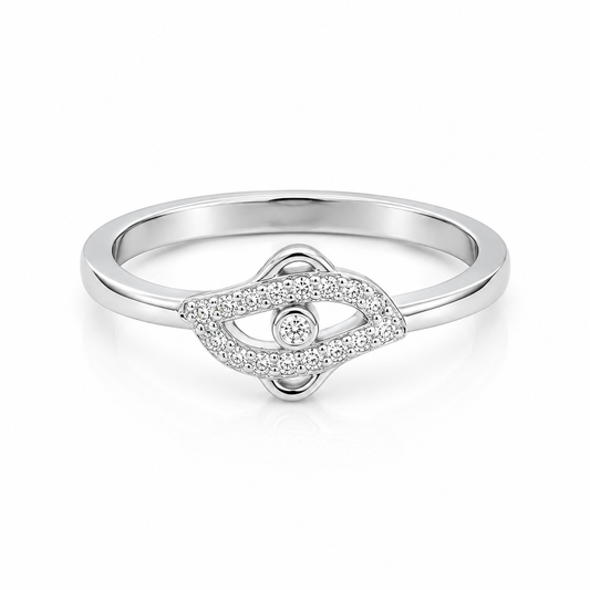 Silver Radiance halo Women`s Ring