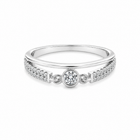 Bezel Brilliance Women`s Ring in Silver