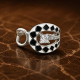 Midnight radiance ring in silver