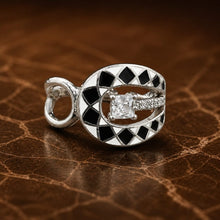 Midnight radiance ring in silver