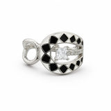 Midnight radiance ring in silver