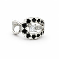 Midnight radiance ring in silver