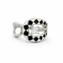 Midnight radiance ring in silver