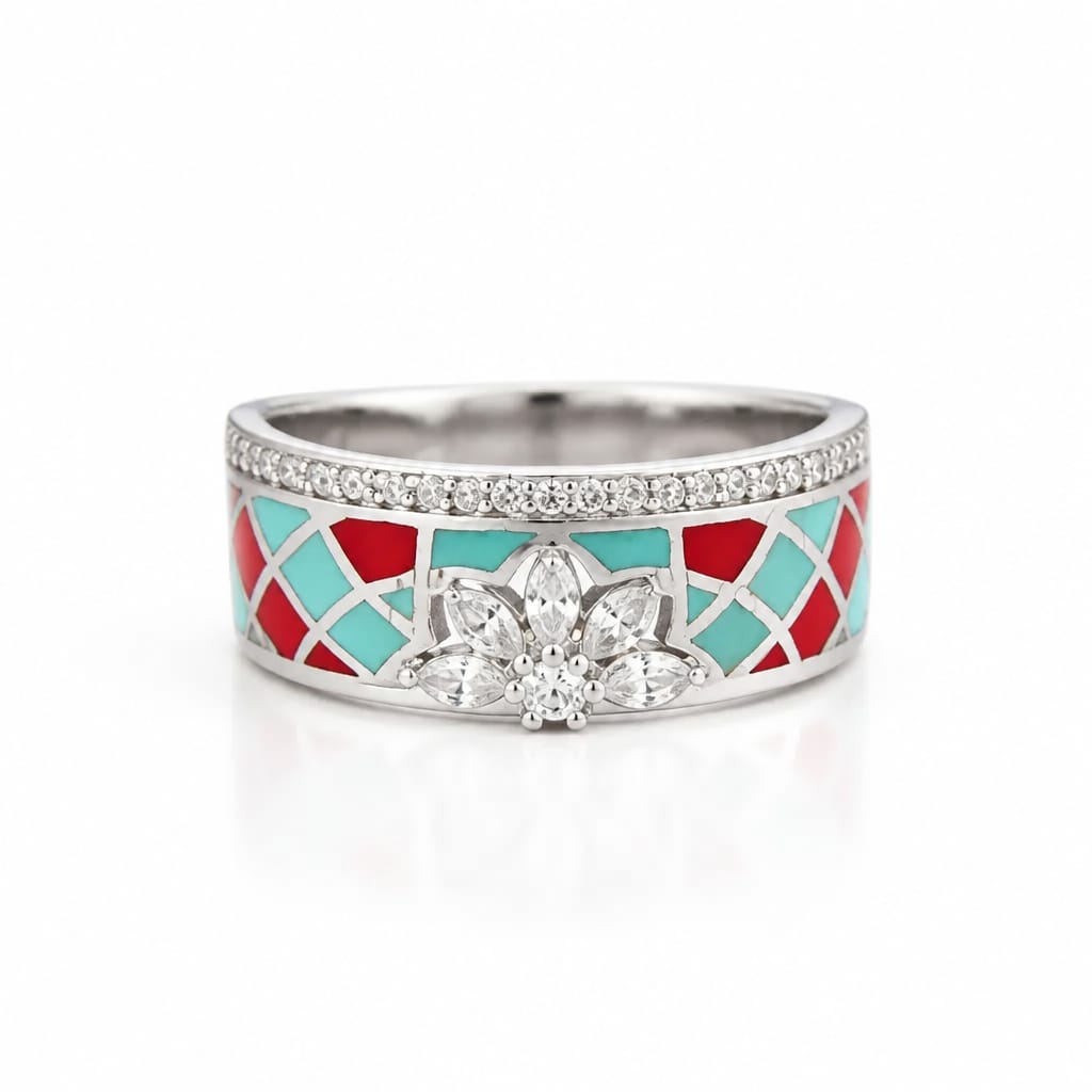 Teardrop Glow Ring in Silver