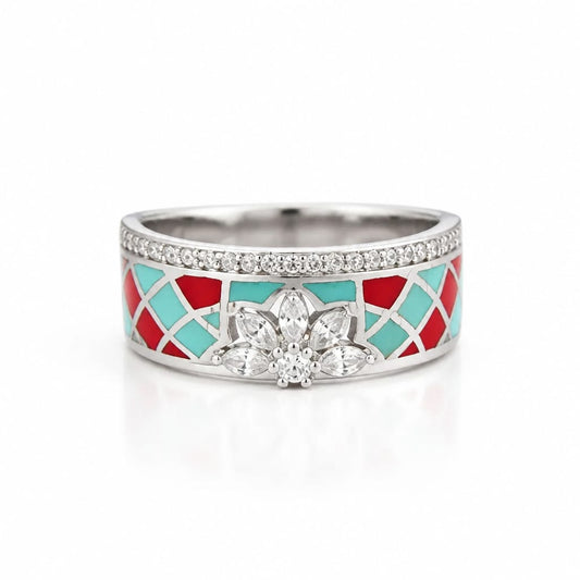 Teardrop Glow Ring in Silver