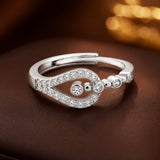 Open Teardrop Women`s Ring in Silver