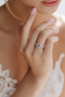 Open Teardrop Women`s Ring in Silver