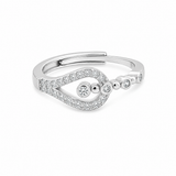 Open Teardrop Women`s Ring in Silver