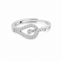 Open Teardrop Women`s Ring in Silver