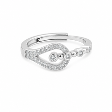 Open Teardrop Women`s Ring in Silver