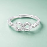 Little infinity shaped ring in silver