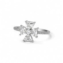Silver Radiant Cross Women`s Ring