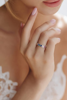 Arden Square Colourful Ring in Silver