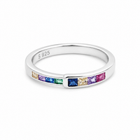 Arden Square Colourful Ring in Silver
