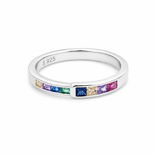 Arden Square Colourful Ring in Silver