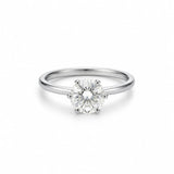 Round-cut Women`s Ring in Silver