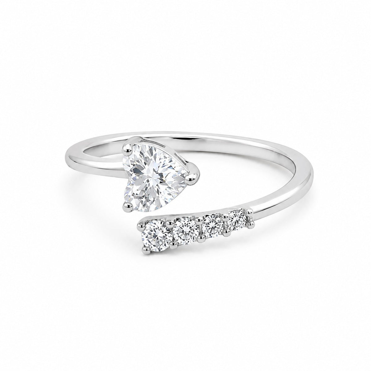 Silver Heart Radiance Women`s Ring