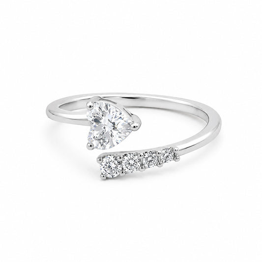 Silver Heart Radiance Women`s Ring