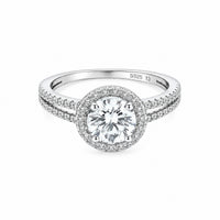 Halo Grace Women`s Ring in Silver