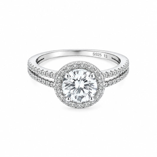 Halo Grace Women`s Ring in Silver