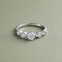 Silver diamond row women`s Ring