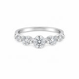 Silver diamond row women`s Ring